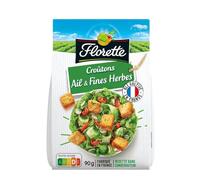 FLORETTE - Croûtons Gourmands Ail Et Fines Herbes, Texture Croustillante Parfaite, 90g - Lot De 4