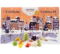 Florex Calendrier de l'Avent 2025 avec 24 savons au lait de brebis bio - Parfums et formes de Noël - Calendrier de l'Avent