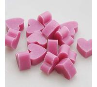 Florex Lot de 100 mini savons au lait de brebis en forme de cœur au cassis dans une pochette en organza