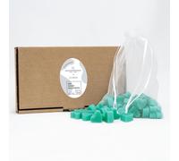 Florex Lot De 50 Mini Savons Au Lait De Brebis En Forme De C?ur - Savon Naturel Fait À La Main - Pour Baptême, Communion, Confirmation, Bonbonnière - Dans Une Boîte Cadeau (Bleuet - Turquoise)