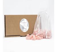 Florex Savon au lait de brebis en forme de cœur - 50 mini savons pour invités - Savon naturel fait main - Baptême, communion, confirmation, cadeau pour invités - Dans une boîte cadeau (Magnolia - Rose