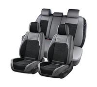 FLORICH Housses de siège de Voiture, Coussins de siège de Voiture en Similicuir Respirant, Ensemble Complet imperméable, Universel pour la Plupart des véhicules, berlines et VUS, Gris