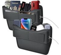 FLORICH Organisateur Universel de Remplissage d'espace de Siège de Voiture en Cuir, Qualité avec trou de Câble pour Téléphones Portables, Cartes, clés pour Voiture SUV Camions (Standard, 2 Pièce)