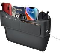 FLORICH Organisateur Universel de Remplissage d'espace de Siège de Voiture en Cuir, Qualité avec trou de Câble pour Téléphones Portables, Cartes, clés pour Voiture SUV Camions (Standard, 1 Pièce)