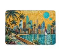 Florida Miami Gustav Klimt Tapis 150 x 100 cm, Doux et Antidérapant | Tapis intérieur doux : adapté à une utilisation toute l'année; avec poils courts; pour chambre et salon