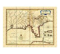 Florida Old Antique Map XL Giant Panel Poster (8 Sections) Carte Affiche