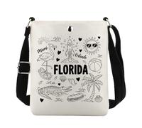 Florida Sac à bandoulière Welcome to Florida Gift Miami Orlando Beach Vacation Merch, Floride Cb UE, 8.27 Inches ×6.5 Inches × 0.79 Inches
