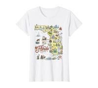 Floride FL USA Cartes Icônes, Villes T-Shirt Graphique avec Valeur