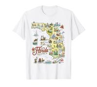 Floride FL USA Cartes Icônes, Villes T-Shirt Graphique avec Valeur