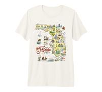Floride FL USA Cartes Icônes, Villes T-Shirt Haut de Gamme