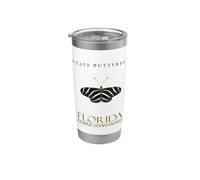 Floride Papillon Zèbre Longwing Design Gobelet isotherme en acier inoxydable double paroi