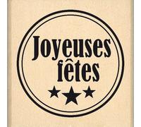 Florilèges Design FB213054 Tampon Scrapbooking Joyeuse Fête Beige 4 x 4 x 2,5 cm
