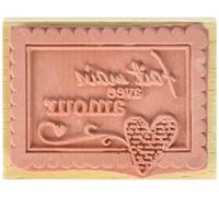 Florilèges Design FE309030 Tampon Scrapbooking Fait Main avec Amour Beige 6 x 8 x 2,5 cm