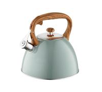 FLORINA - Bouilloire Inox (2,5 l) I Bouilloire Sifflante FRANK I Poignée Résistante à la Chaleur I Non Electrique I Induction, Gaz I Pour Thé et Café I Couleur: Vert mat