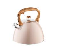 FLORINA - Bouilloire Inox (2,5 l) I Bouilloire Sifflante FRANK I Poignée Résistante à la Chaleur I Non Electrique I Induction, Gaz I Pour Thé et Café I Couleur: Brun Mat
