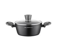 FLORINA - Casserole en Aluminium (2,5 l) I Casserole Induction BONO I 20 cm Diamètre I Marmite pour Induction, Gaz, Electrique I Batterie de Cuisine I Revêtement Antiadhésif I Couleur: Noir