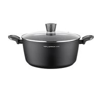 FLORINA - Casserole en Aluminium (6,1 l) I Casserole Induction BONO I 28 cm Diamètre I Marmite pour Induction, Gaz, Electrique I Batterie de Cuisine I Revêtement Antiadhésif I Couleur: Noir