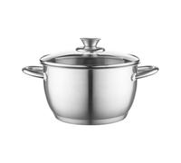 FLORINA Casserole Henry 20 cm 3,1 L en acier inoxydable avec couvercle en verre | Compatible induction, gaz, électrique et vitrocéramique | Graduation interne | Lavable au lave-vaisselle