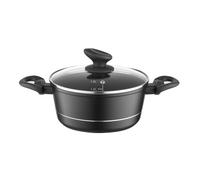 FLORINA Faitout Aluminium (1,5 l) I Diamètre de 18 cm I Marmite avec Couvercle en Verre DELUX I Casserole avec Fond à Induction I Faitout pour Induction, Marmite tous Feux I Revêtement Antiadhésif