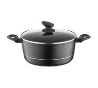 FLORINA Faitout Aluminium (6,5 l) I Diamètre de 28 cm I Marmite avec Couvercle en Verre DELUX I Casserole avec Fond à Induction I Faitout pour Induction, Marmite tous Feux I Revêtement Antiadhésif