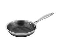 FLORINA Poêle en Acier Inoxydable (20 cm) I Poêle Induction LE GOURMET I Revêtement Antiadhésif I Poignée Ergonomique I Poêles à Frire Adaptée pour Induction, Gaz et Plaque Électrique