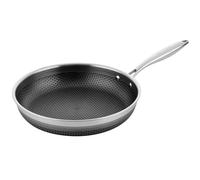 FLORINA Poêle en Acier Inoxydable (30 cm) I Poêle Induction LE GOURMET I Revêtement Antiadhésif I Poignée Ergonomique I Poêles à Frire Adaptée pour Induction, Gaz et Plaque Électrique