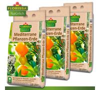Florissa 3x 18 L Méditerranée Pflanzen-Erde Bio Spezialsubstrat Zitruspflanzen