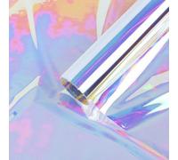 Florist Supplies Rouleau de papier cellophane irisé pour emballage de fleurs, bouquet arc-en-ciel pour mariage, anniversaire (rouge doré, 40 cm x 15 m)