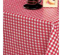 Florista Nappe en toile cirée lavable pour table de jardin - Au mètre - Rouge et blanc géométrique - Certifié Öko-Tex 112-02 (300 x 140 cm)