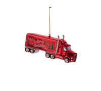 FloristryWarehouse Décoration de Noël en verre rouge à suspendre en forme de camion 18 cm de long