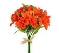 FloristryWarehouse Lot de 5 tiges artificielles pour alstroemeria Orange 33 cm