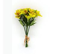FloristryWarehouse Lot de 5 tiges d'alstroemeria artificielles Jaune 33 cm