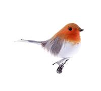 FloristryWarehouse Plume rouge-gorge oiseau sur clip Décoration de Noël Boîte de 6