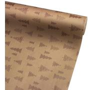 FloristryWarehouse Rouleau de papier kraft naturel avec imprimé arbres or rose 50 cm x 100 m