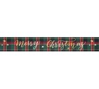FloristryWarehouse Rouleau de ruban en satin Motif tartan Merry Christmas 50 mm x 20 m