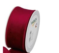 FloristryWarehouse Ruban de Noël en velours, bordeaux, 50 mm x 8 m, bord surfilé