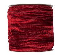 FloristryWarehouse Ruban de Noël en velours écrasé Rouge vin 100 mm de large sur 8 m