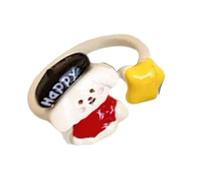 Florisync Bagues réglables en forme d'animal à la mode - Jolis bijoux de dessins animés chats et chiens - Cadeaux spéciaux pour elle et lui - Tenues élégantes - Bijoux de dessin animé unique, taille