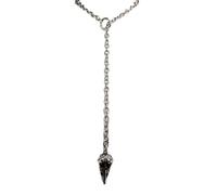 Florisync Chaîne coulissante réglable de style gothique avec motifs corbeaux complexes - Chaîne polyvalente en alliage pour un usage quotidien