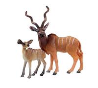 FLORMOON Figures d'animaux 2pcs Réaliste Antilope cornue Modèle d'action Plastique Animal Sauvage Apprentissage Fête des faveurs Jouets Éducatif Jouets de Ferme forestière pour Les Enfants