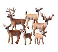 FLORMOON Figures d'animaux 6pcs Réaliste Cerf de Virginie Modèle d'action Plastique Animal Sauvage Apprentissage Fête des faveurs Jouets Éducatif Jouets de Ferme forestière pour Les Enfants