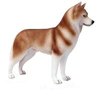 FLORMOON Figurine d'animaux - Figurine réaliste de chien husky orange - Jouets éducatifs précoces pour projets scientifiques de Noël, d'anniversaire pour garçons et filles