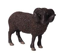 FLORMOON Figurine de mouton noire incurvée réaliste - Jouet éducatif précoce pour gâteau de Noël ou d'anniversaire - Pour enfants (noir)