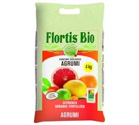 Flortis Engrais bio pour agrumes. Engrais biologique à granulés, sac de 4 kg. Autorisé en agriculture biologique. Dose recommandée 50 g par 1 m².