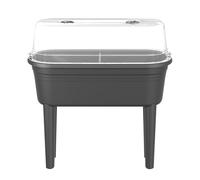 FLORUS Grow Table Set - Planteur pour Extérieur & Récolte - Serre Incluse - Plastique 100% recyclé - 26.4 x 37.0 x 78.0 - Gris/Anthracite