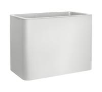FLORUS Jive Terrasse Haut 80cm - Jardiniere Exterieur Grande Taille - Plastique 100% Recyclé - L39 x W78 x H60.2 - Blanc/Blanc