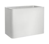 FLORUS Jive Terrasse Haut 80cm - Jardiniere Exterieur Grande Taille - Plastique 100% Recyclé - L39 x W78 x H60.2 - Blanc/Blanc