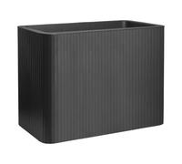 FLORUS Jive Terrasse Haut Stripe 80cm - Jardiniere Exterieur Grande Taille - Plastique 100% Recyclé - L39 x W78 x H60.2 - Gris/Anthracite