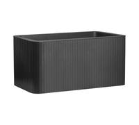 FLORUS Jive Terrasse Stripe 80cm - Jardiniere Exterieur Grande Taille - Plastique 100% Recyclé - L78 x W39 x H37.2 - Gris/Anthracite