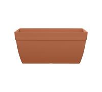 FLORUS Paris Terrace Trough 80cm - Jardiniere Exterieur Grande Taille - Plastique 100% Recyclé - L76.4 x W36 x H31 - Beige/Terre Cuite
